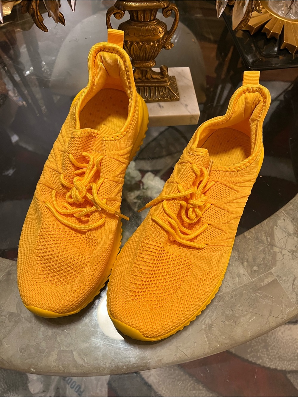Bright Yellow Knit Slip-On Sneakers Beauty meets comfort 😍